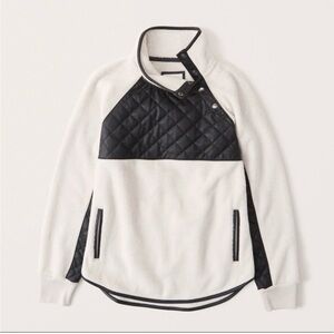 NWT Abercrombie & Fitch Asymmetrical Leather Snap-up Pullover
